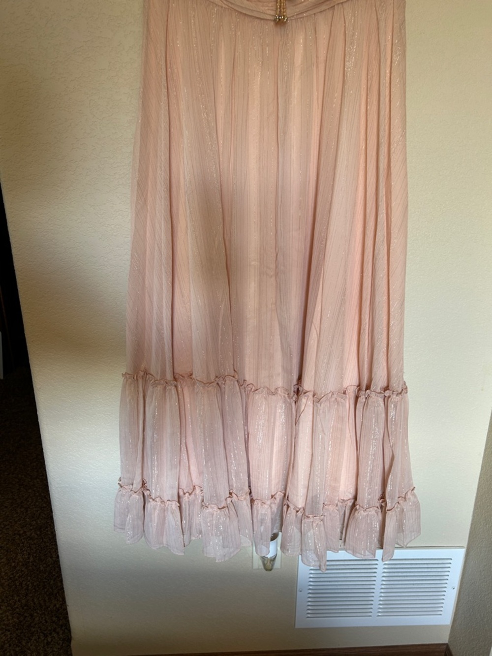 NWT Mac Duggal 68187 Blush Pink Metallic Tiered Tea Dress Size 12 Formal Event - Picture 11 of 15